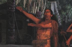 Flickr Haka,Ranveig Thattai. JSilver. One of the Maori warriors at Mitai performs the haka